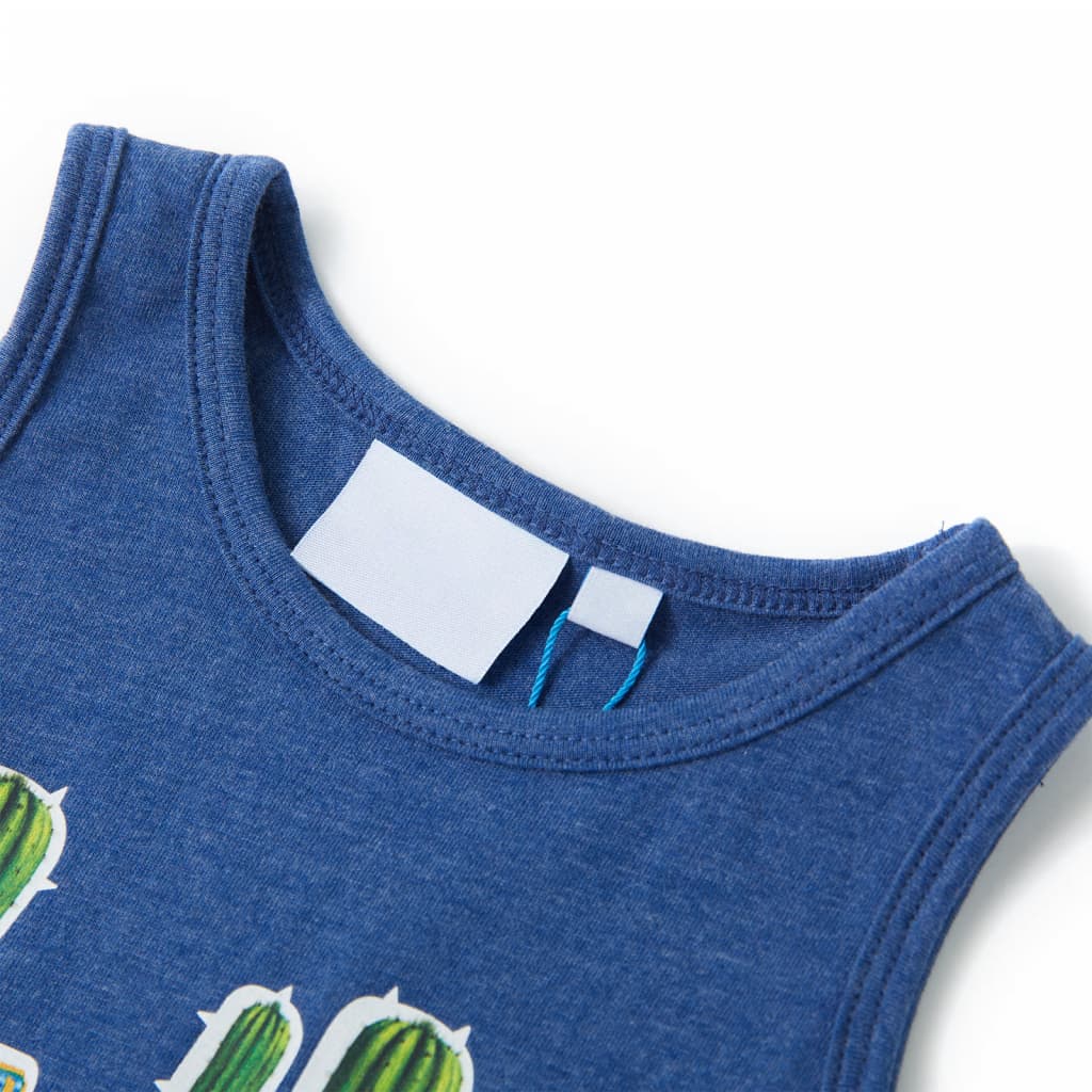 Débardeur Enfant Bleu Foncé Chiné 104