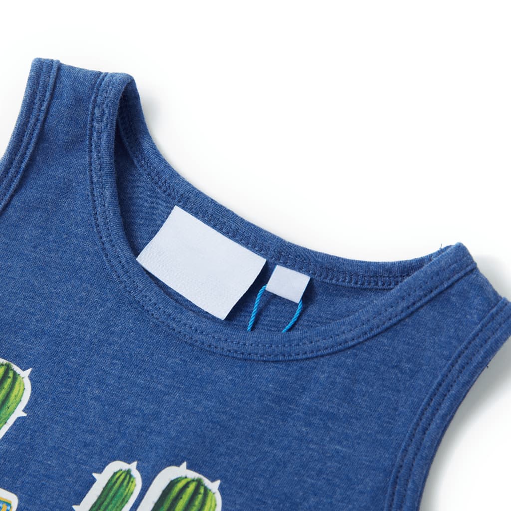 Débardeur enfant bleu marine chiné 116