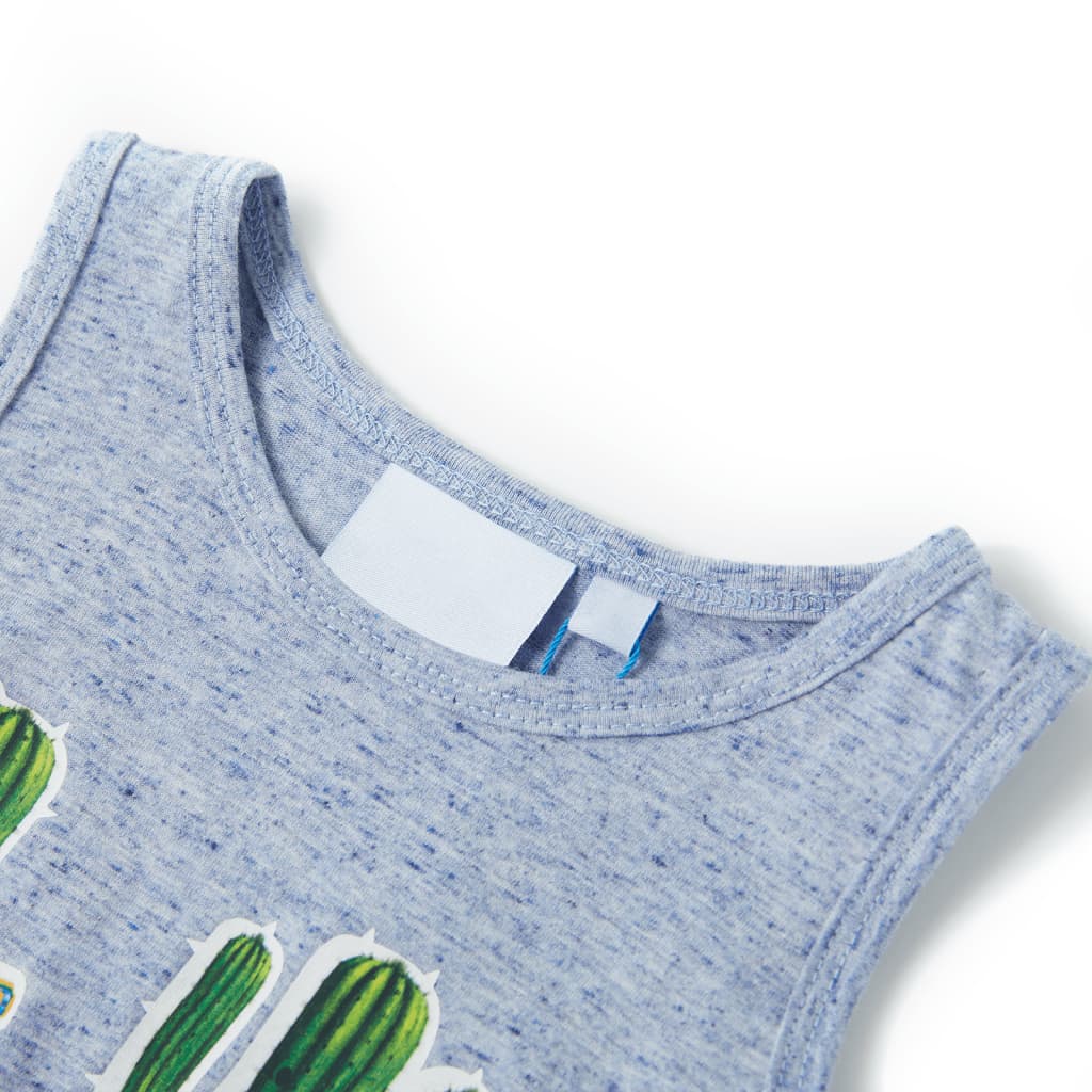 Débardeur enfant bleu chiné 128