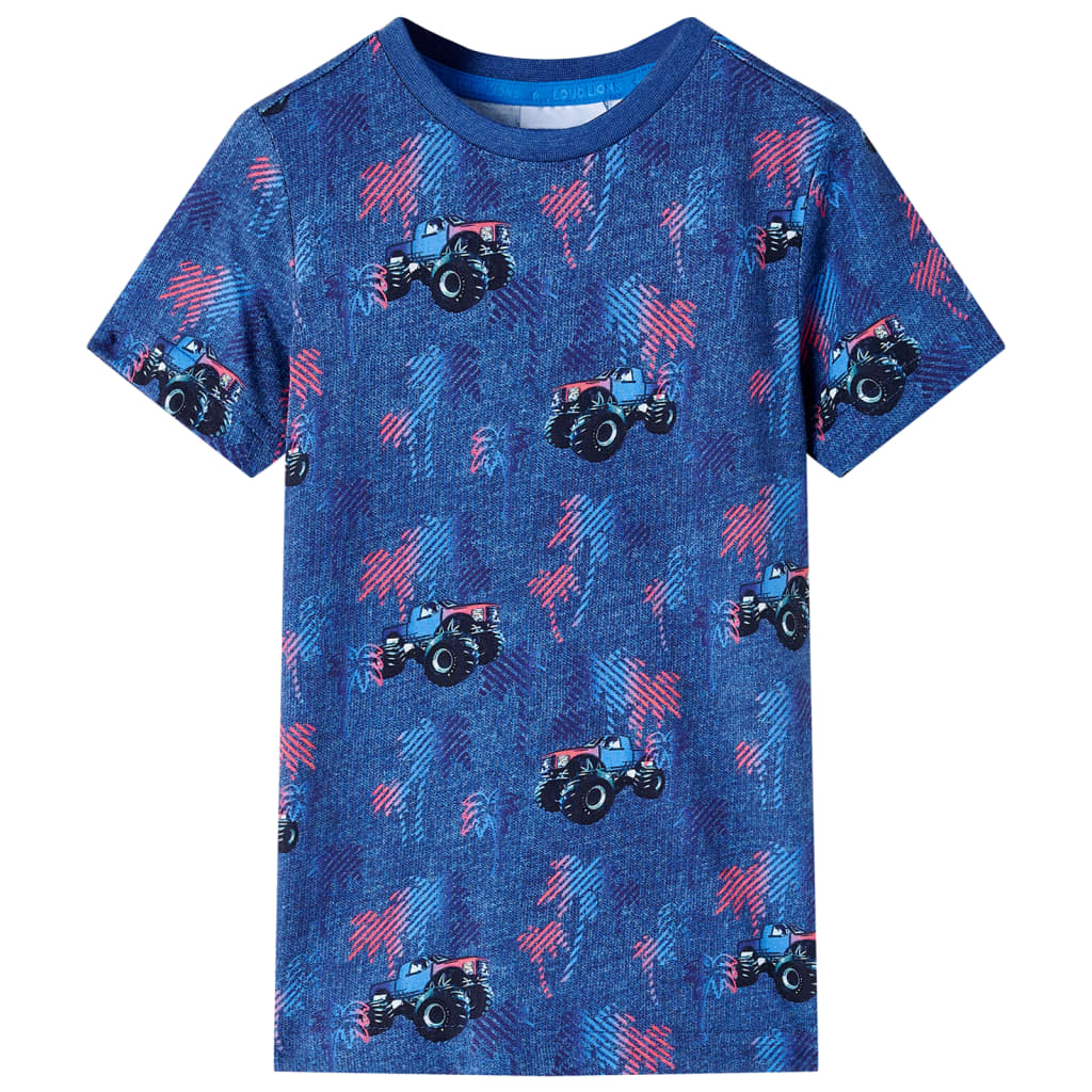 T-shirt enfant bleu foncé chiné 104