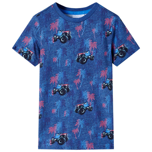 Kinder-T-Shirt Dunkelblau Melange 104