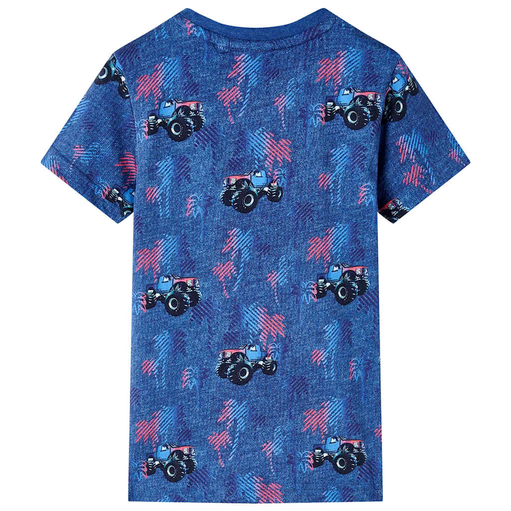 T-shirt enfant bleu foncé chiné 104