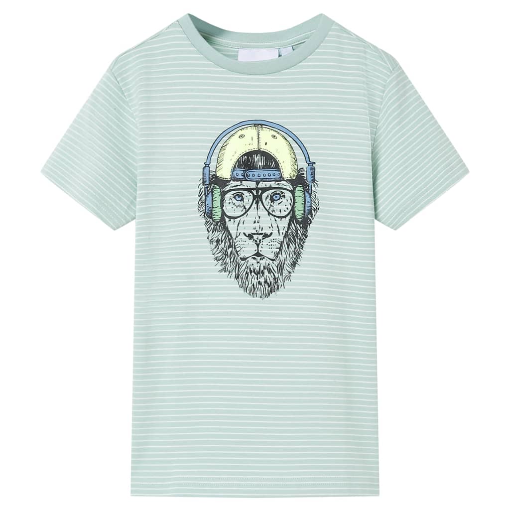 T-shirt enfant rayé vert menthe clair 104