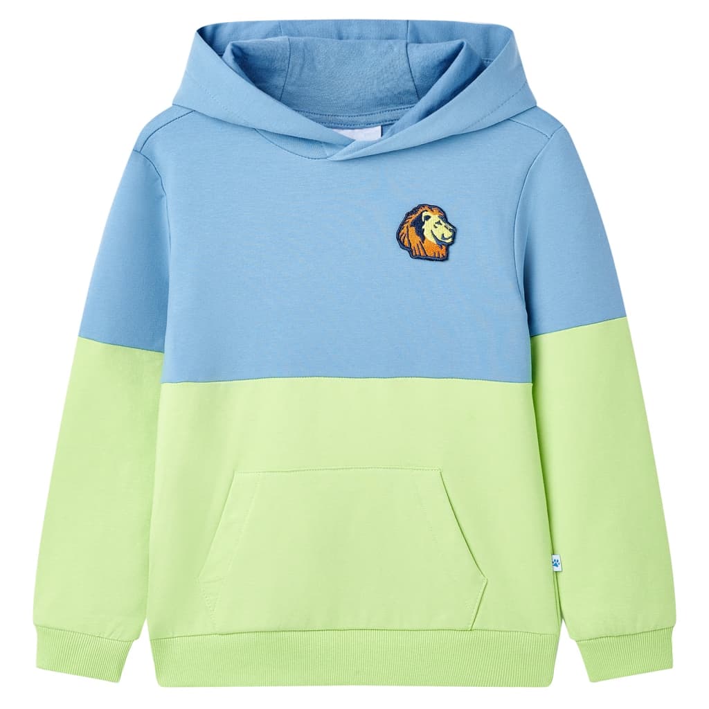 Kids' Hoodie Blue and Pale Yellow 92