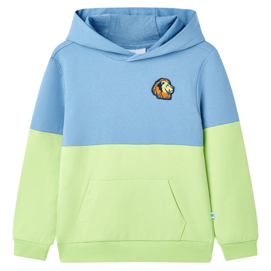 Kids' Hoodie Blue and Light Yellow 104