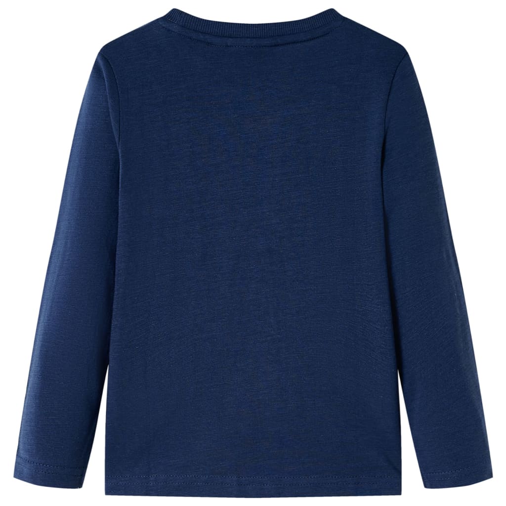 T-shirt manches longues enfant bleu marine chiné 104