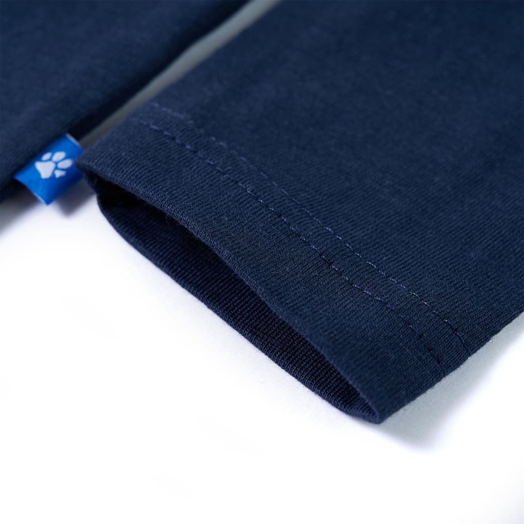 T-shirt enfant à manches longues bleu marine chiné 116