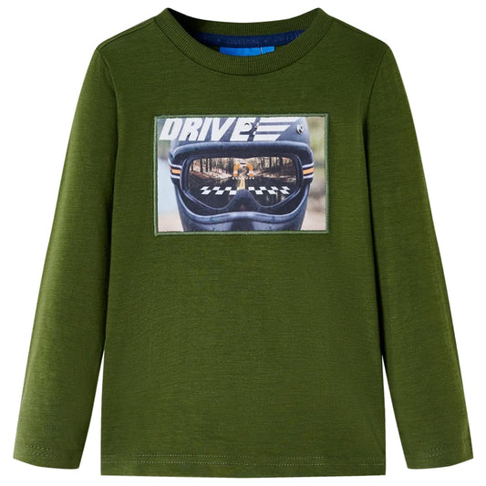 Kinder-Langarmshirt Dunkles Khaki 104