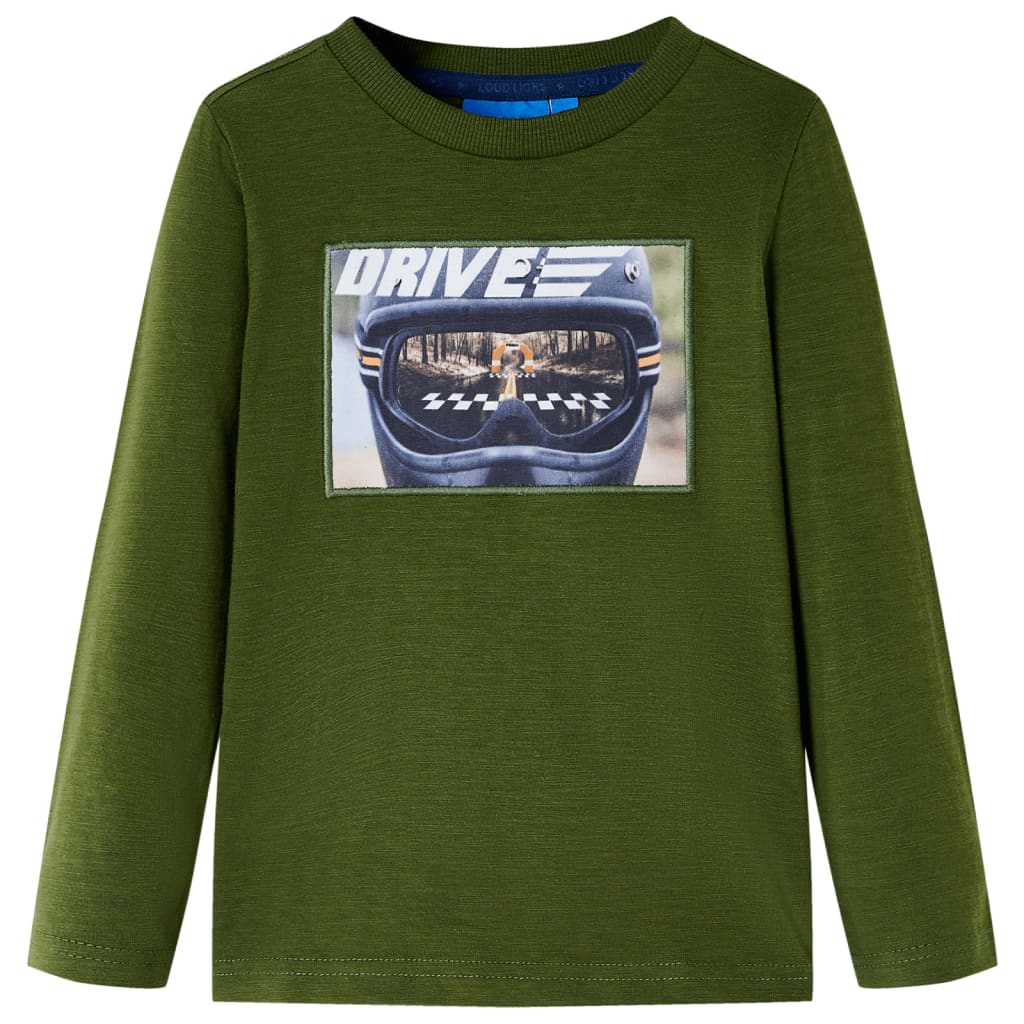 T-shirt à manches longues enfant Kaki foncé 116