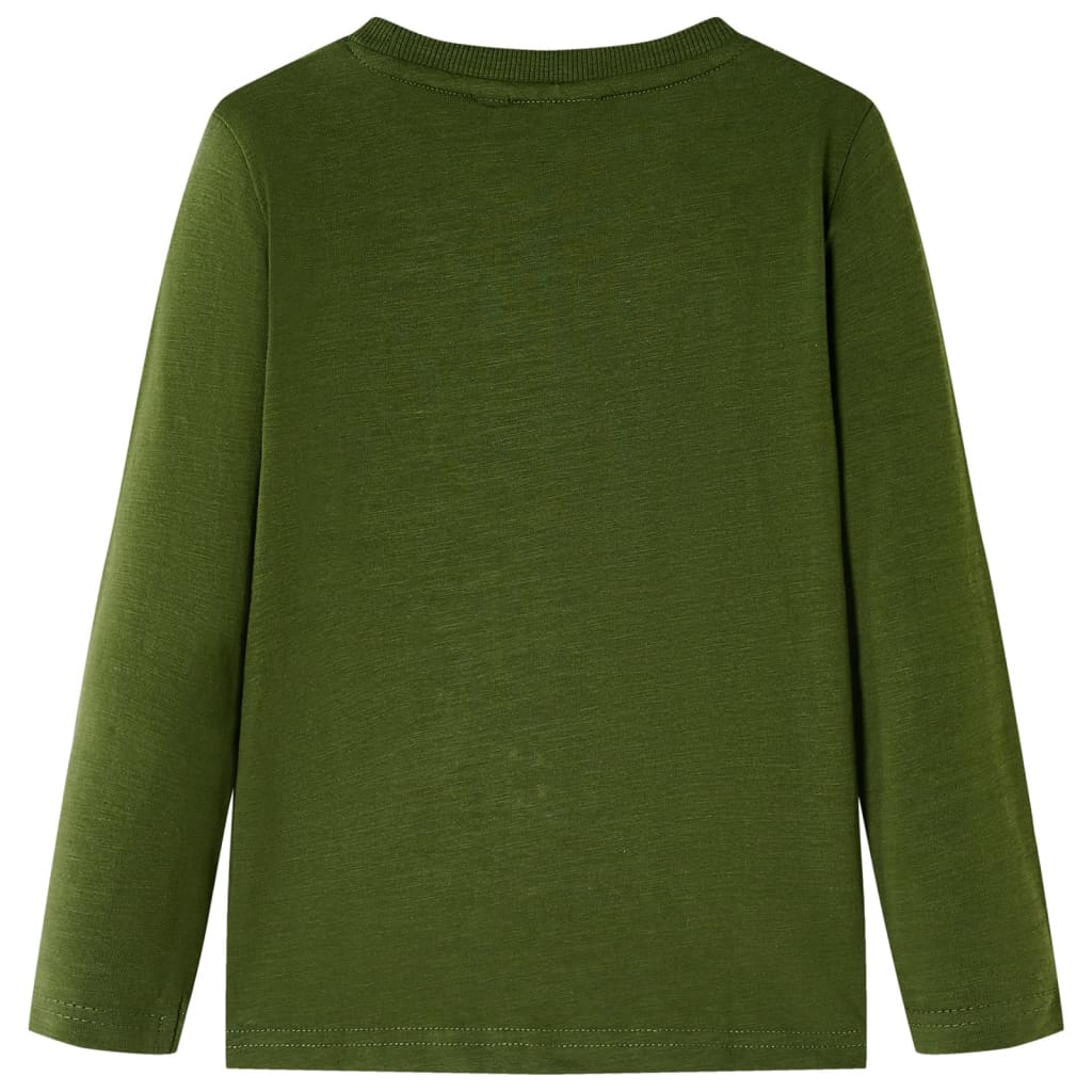 T-shirt manches longues enfant Kaki foncé 128