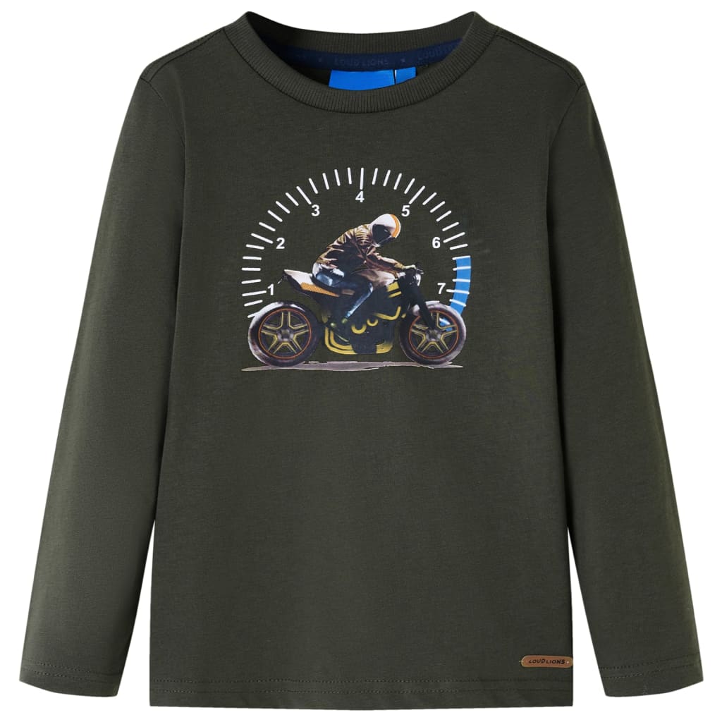 T-shirt à manches longues kaki enfant 104