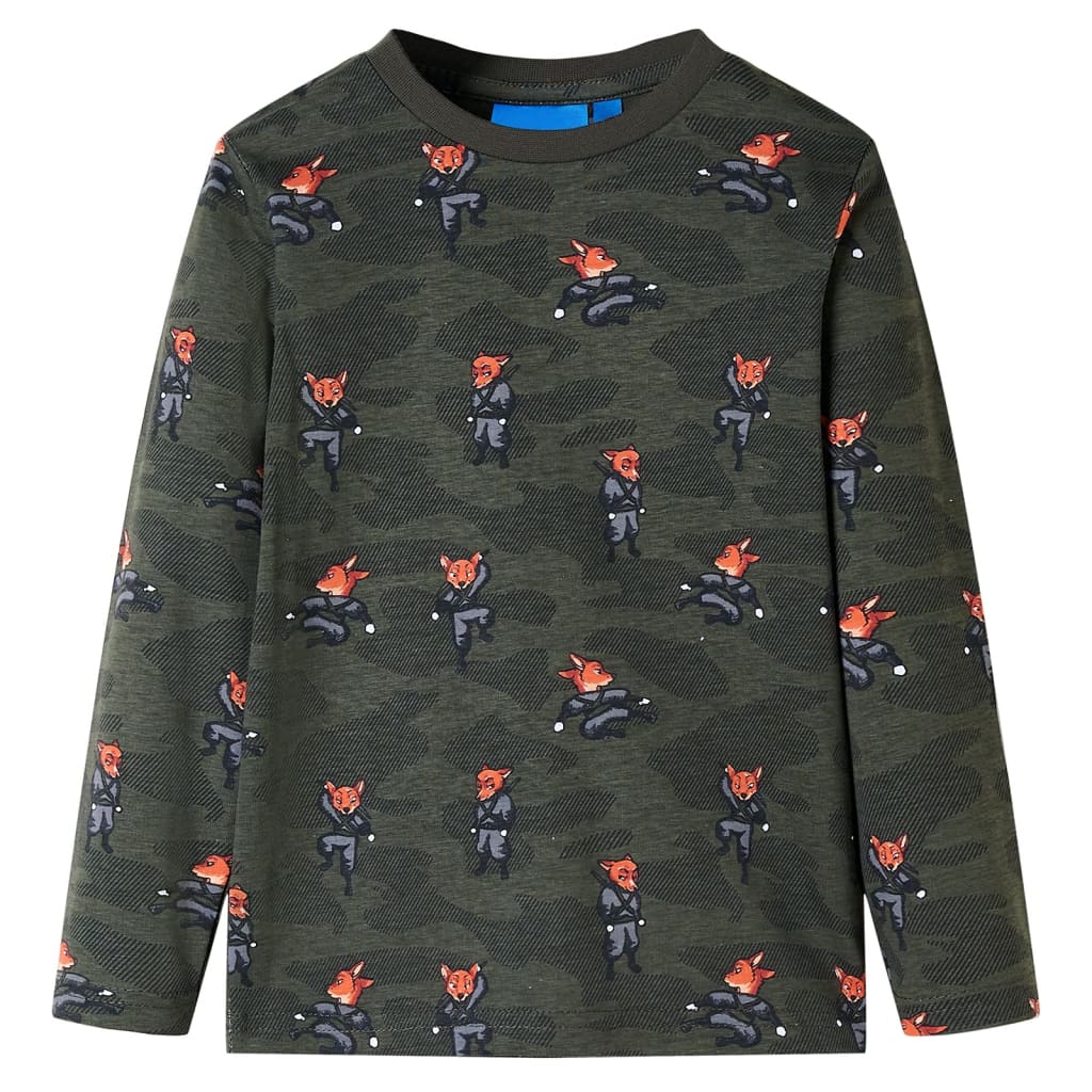 Kids' Long-Sleeved Pyjamas Khaki 104