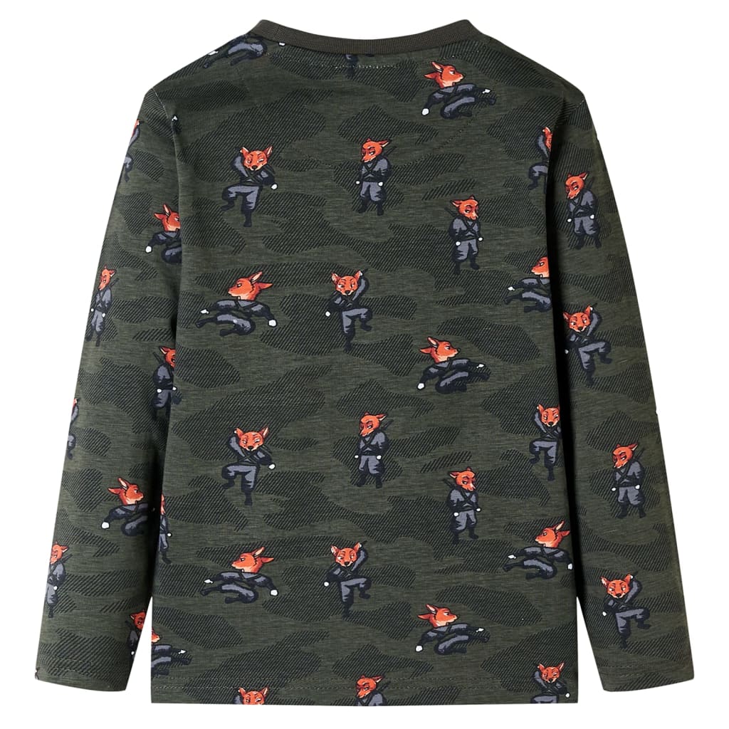 Kids' Long-Sleeved Pyjamas Khaki 104