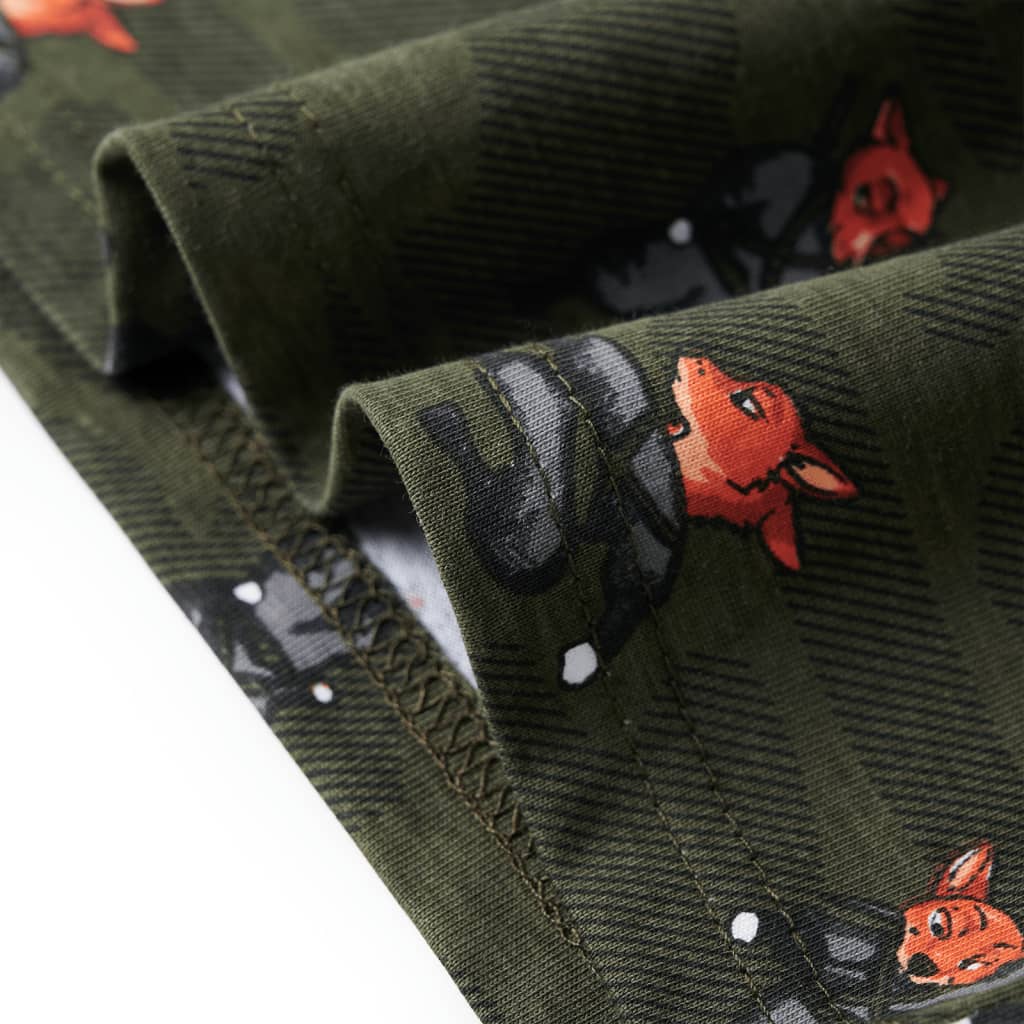 Kids' Long-Sleeved Pyjamas Khaki 104