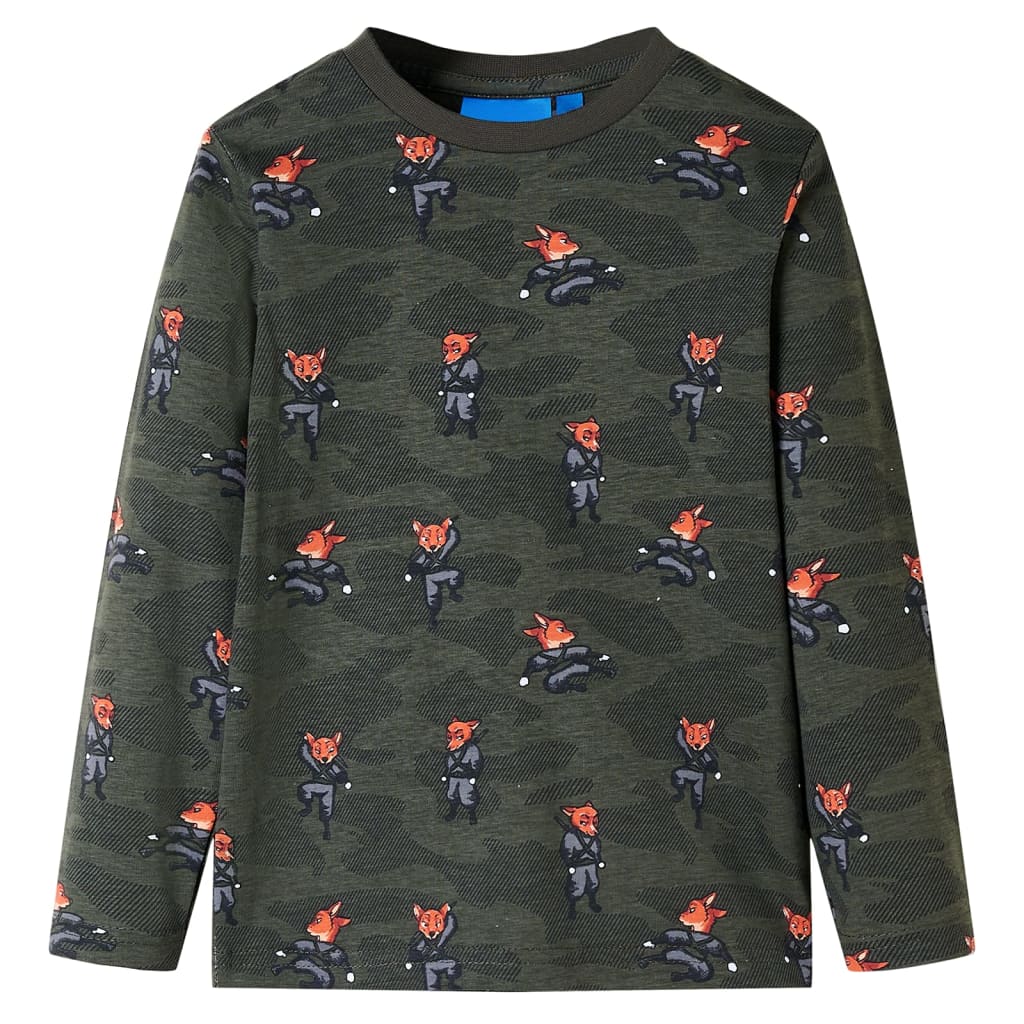 Pyjama enfant à manches longues kaki 140
