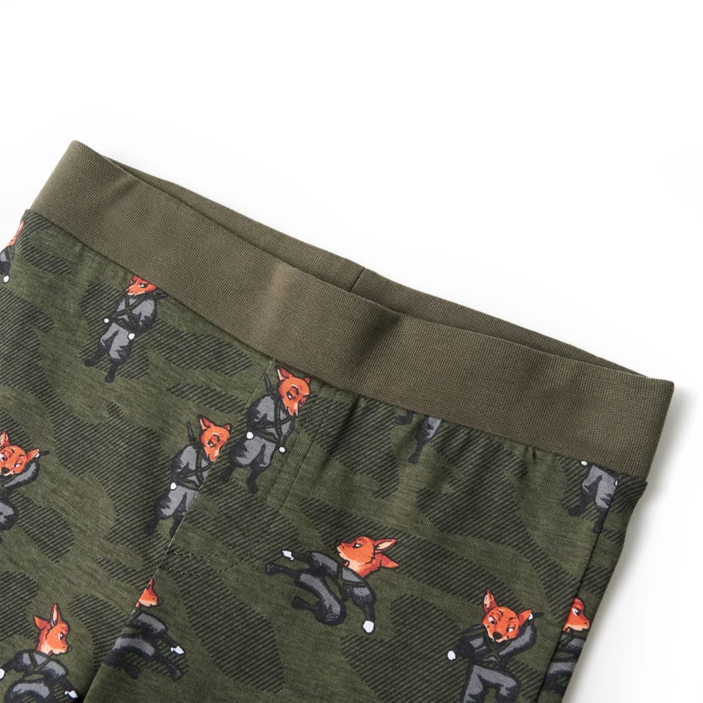 Pyjama enfant à manches longues kaki 140