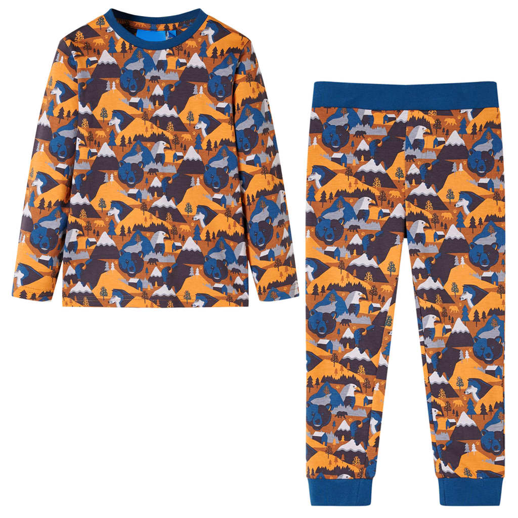 Pyjama enfant manches longues cognac 104