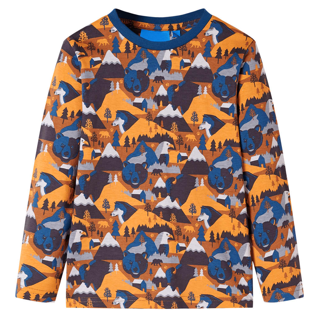 Pyjama enfant manches longues cognac 104