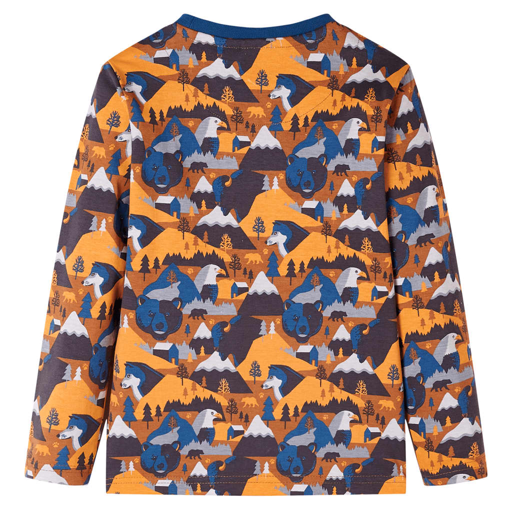 Pyjama enfant manches longues cognac 104