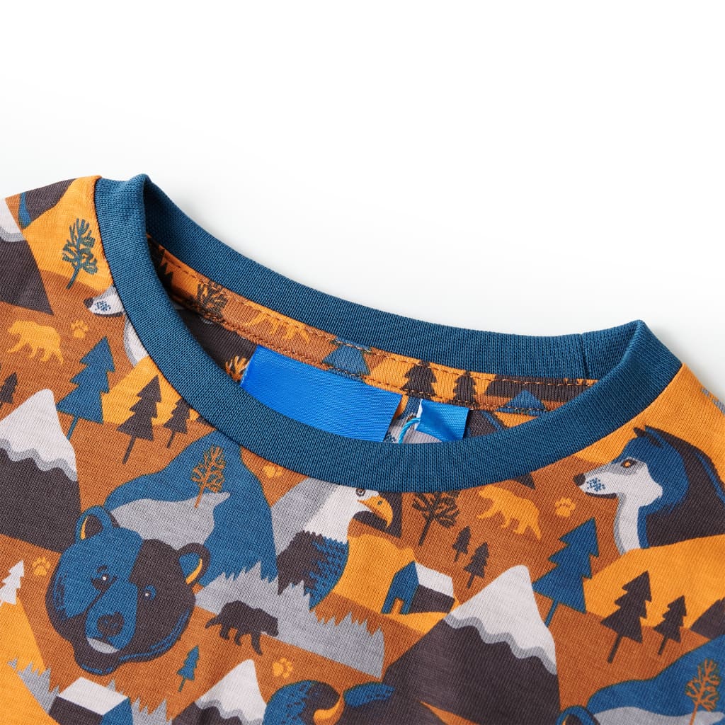 Pyjama enfant manches longues cognac 104
