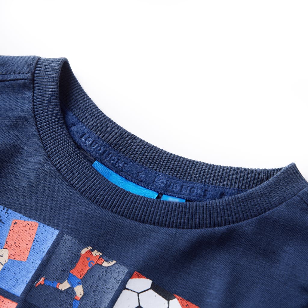 Kids' Long-Sleeve Shirt Navy Melange 104