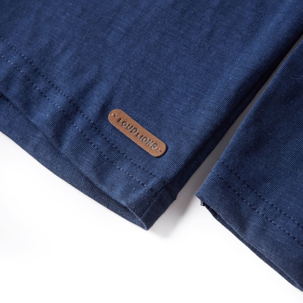 Kids' Long-Sleeve Shirt Navy Melange 104