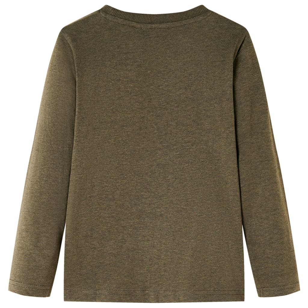Kids' Long-Sleeved Shirt Khaki Mélange 104