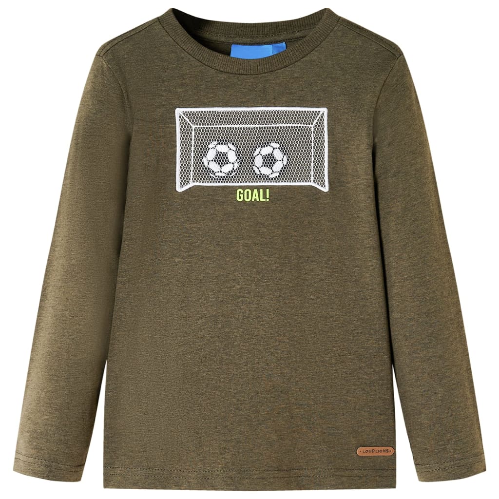 T-shirt manches longues enfant Kaki chiné 116
