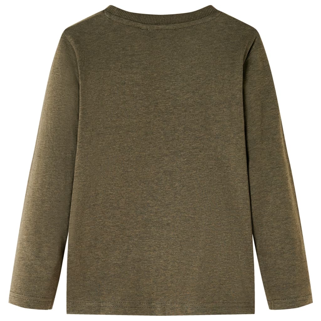 T-shirt manches longues enfant Kaki chiné 116
