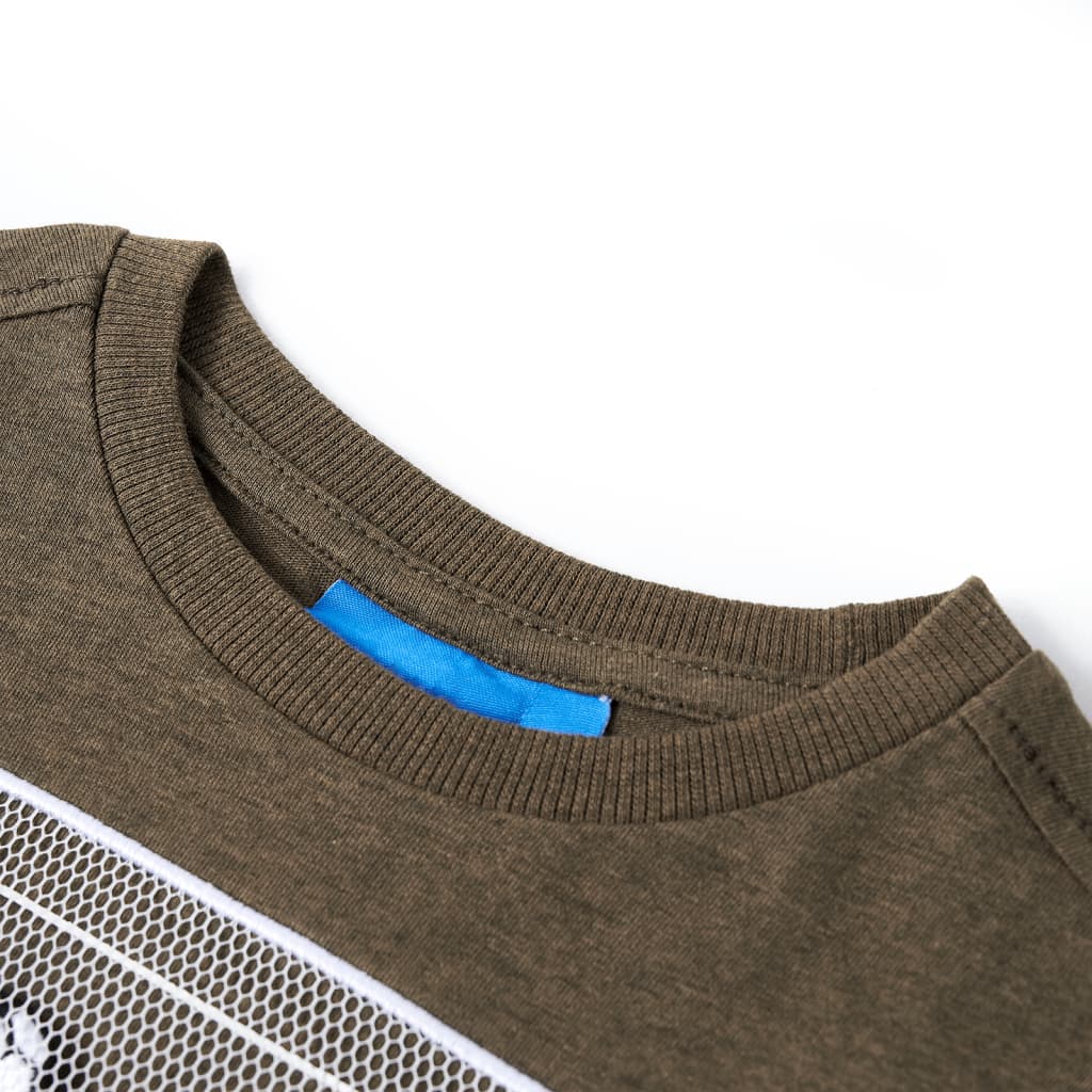 T-shirt manches longues enfant Kaki chiné 116