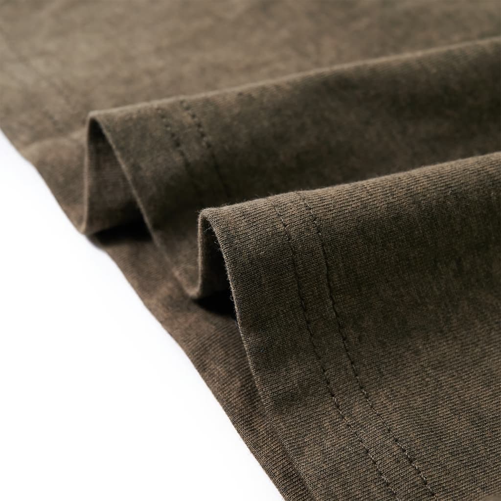 Kids' Long-Sleeved Shirt Khaki Mélange 128