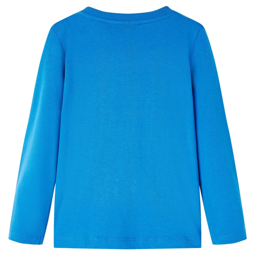 T-shirt manches longues enfant bleu cobalt 116