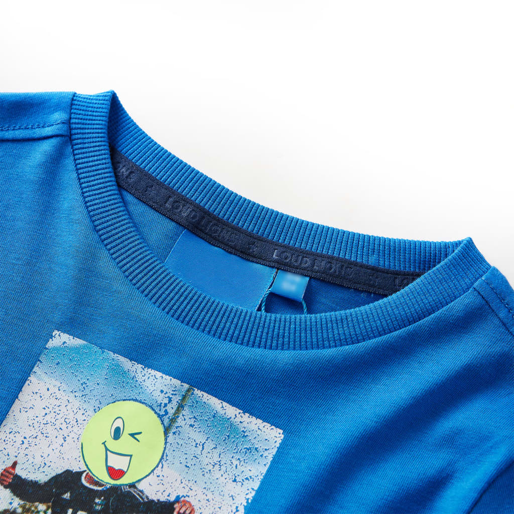 T-shirt manches longues enfant bleu cobalt 116