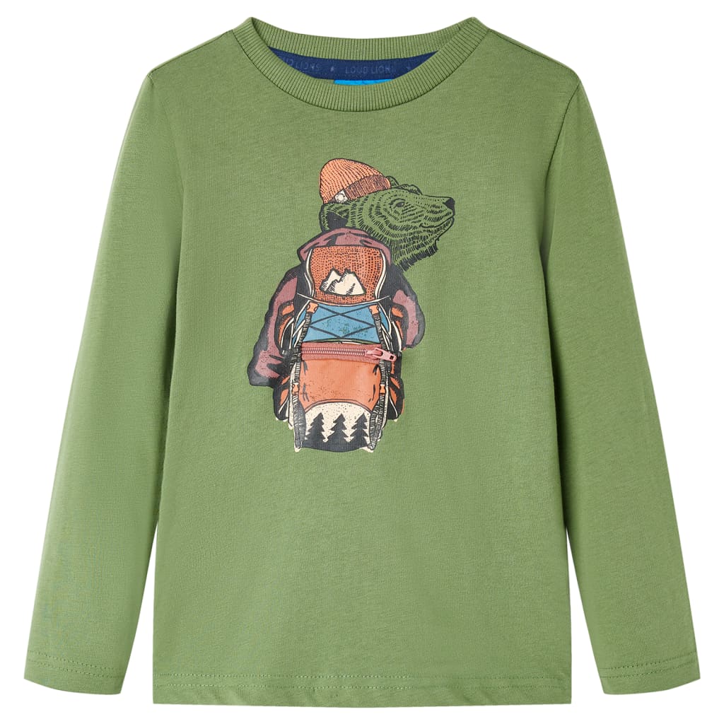 T-shirt manches longues enfant Kaki clair 116