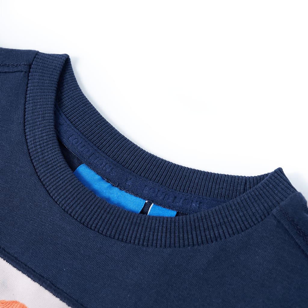 T-shirt manches longues enfant marine chiné 140