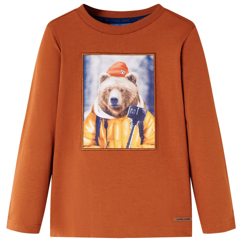 T-shirt à manches longues enfant orange foncé 116
