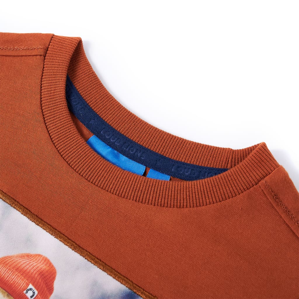 T-shirt à manches longues enfant orange foncé 116