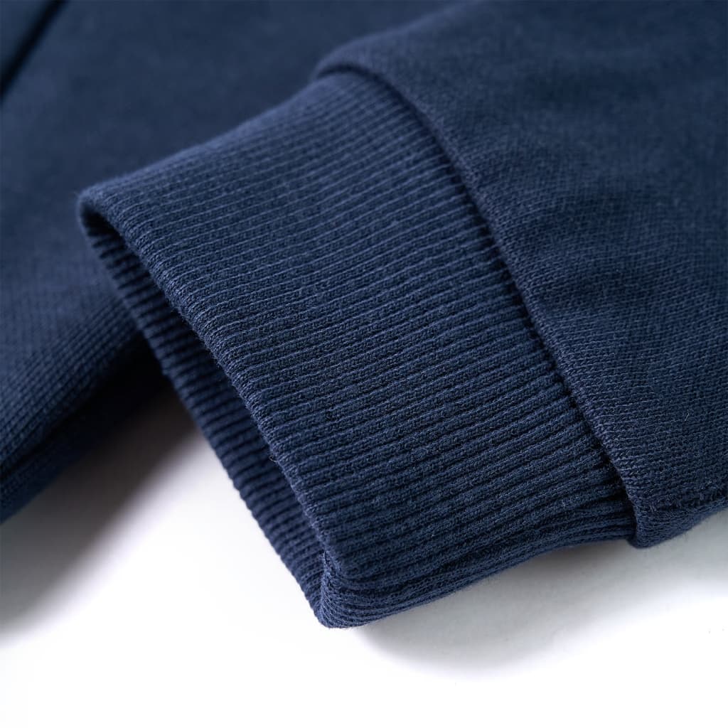Kids' Hooded Sweatshirt Navy Melange and Orange 92
