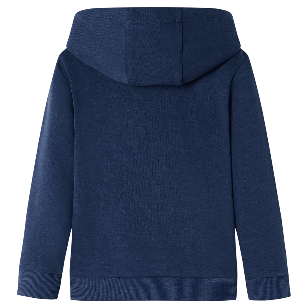 Sweat à capuche enfant Bleu Marine Chiné et Orange 116