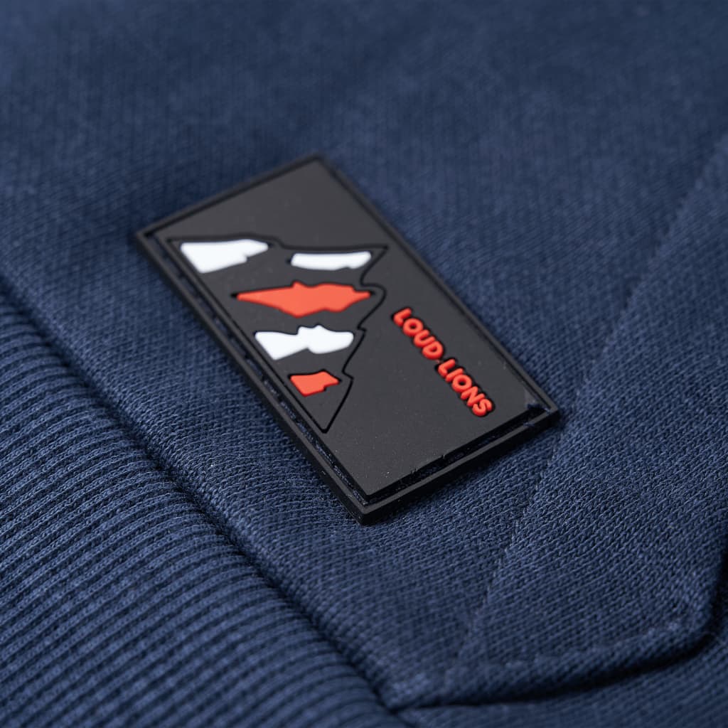 Sweat à capuche enfant Bleu Marine Chiné et Orange 116