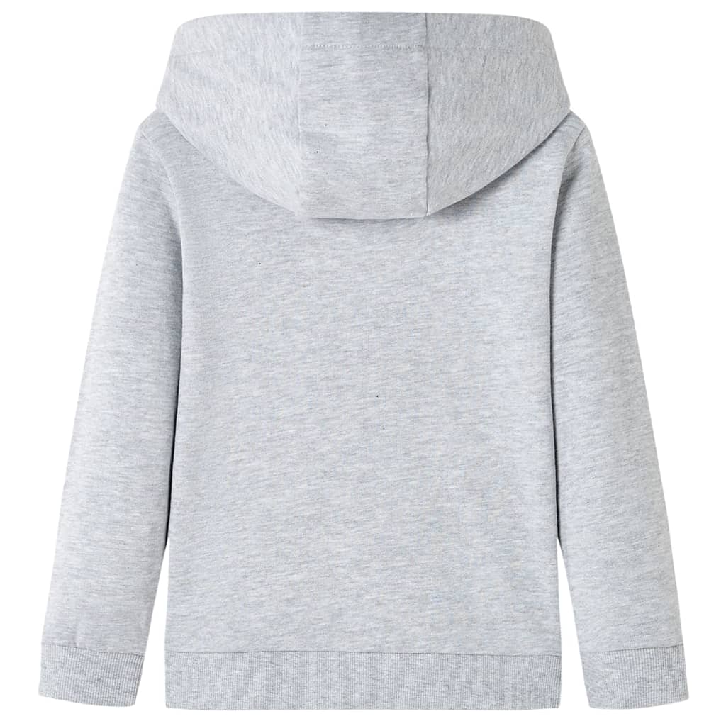 Sweat à capuche enfant gris chiné et orange 104