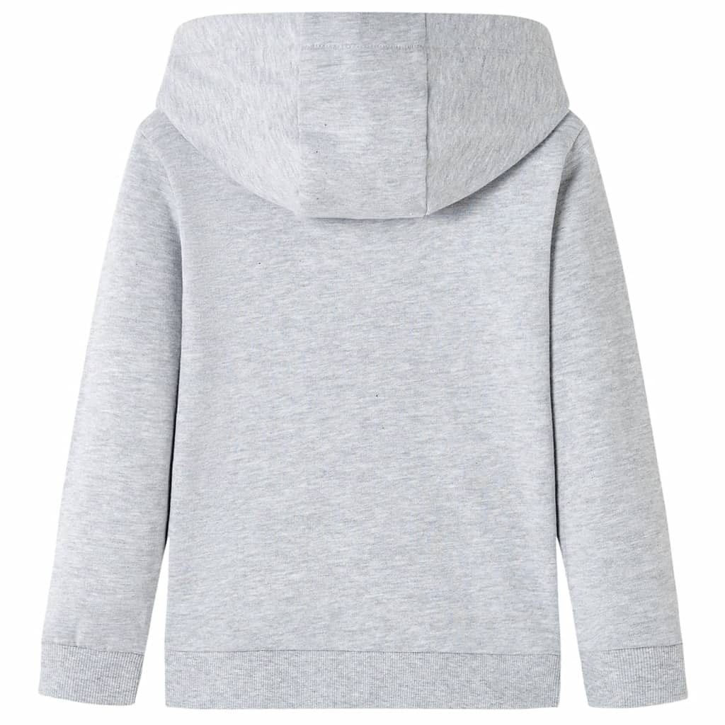 Children's Hooded Sweatshirt Grey Marl and Orange 128