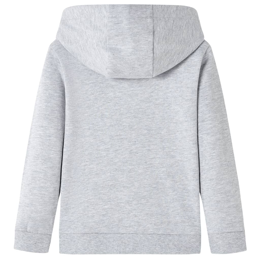 Kids' Hoodie Grey Marl and Orange 140
