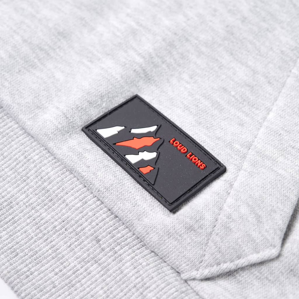 Kids' Hoodie Grey Marl and Orange 140