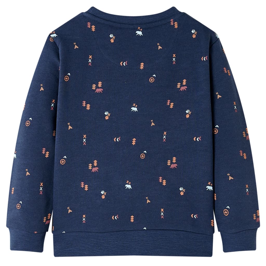 Sweat-shirt enfant bleu marine chiné 128