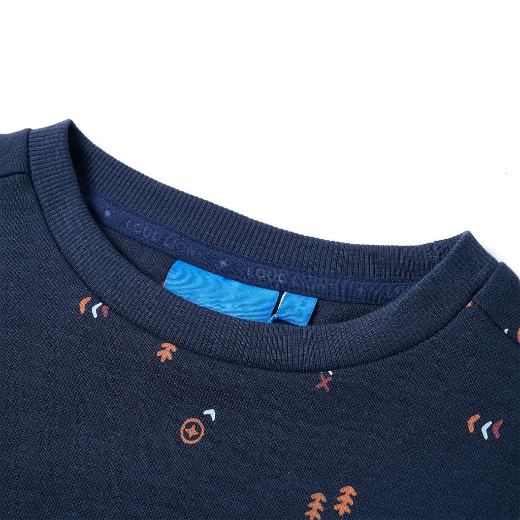 Sweat-shirt enfant bleu marine chiné 128