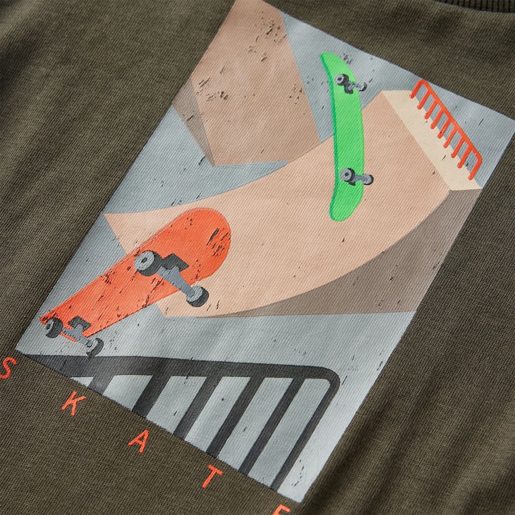 T-shirt à manches longues kaki enfant 104