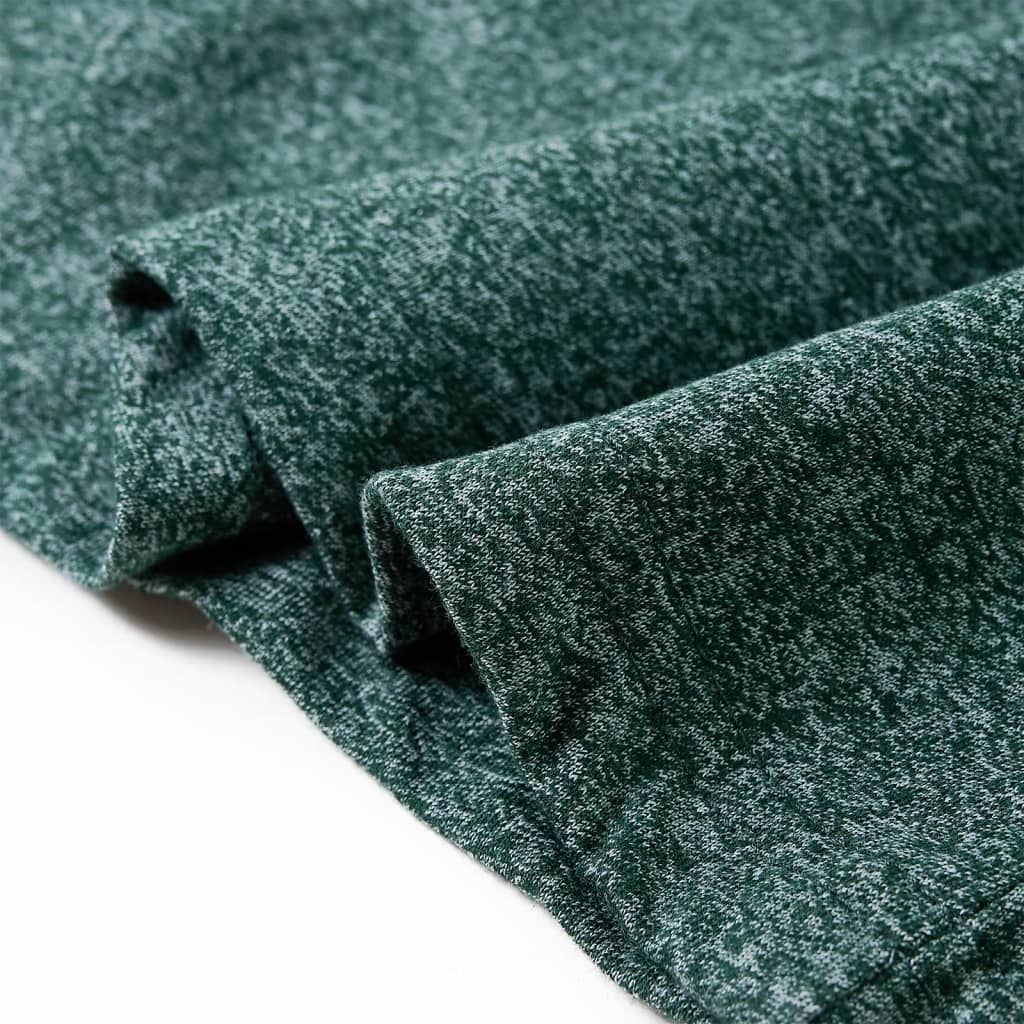 Kids' Long-Sleeve Shirt Dark Green Mélange 116