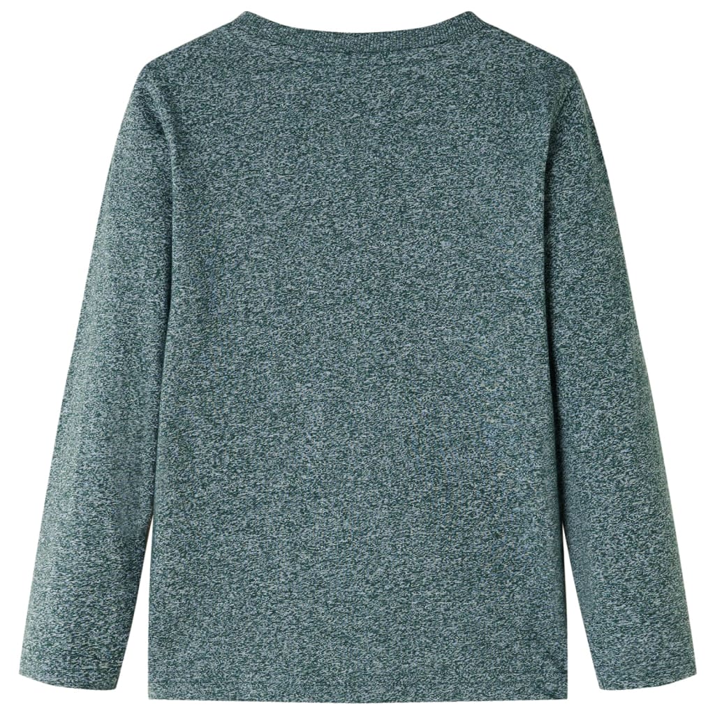 Kids' Long-Sleeve Shirt Dark Green Marl 140