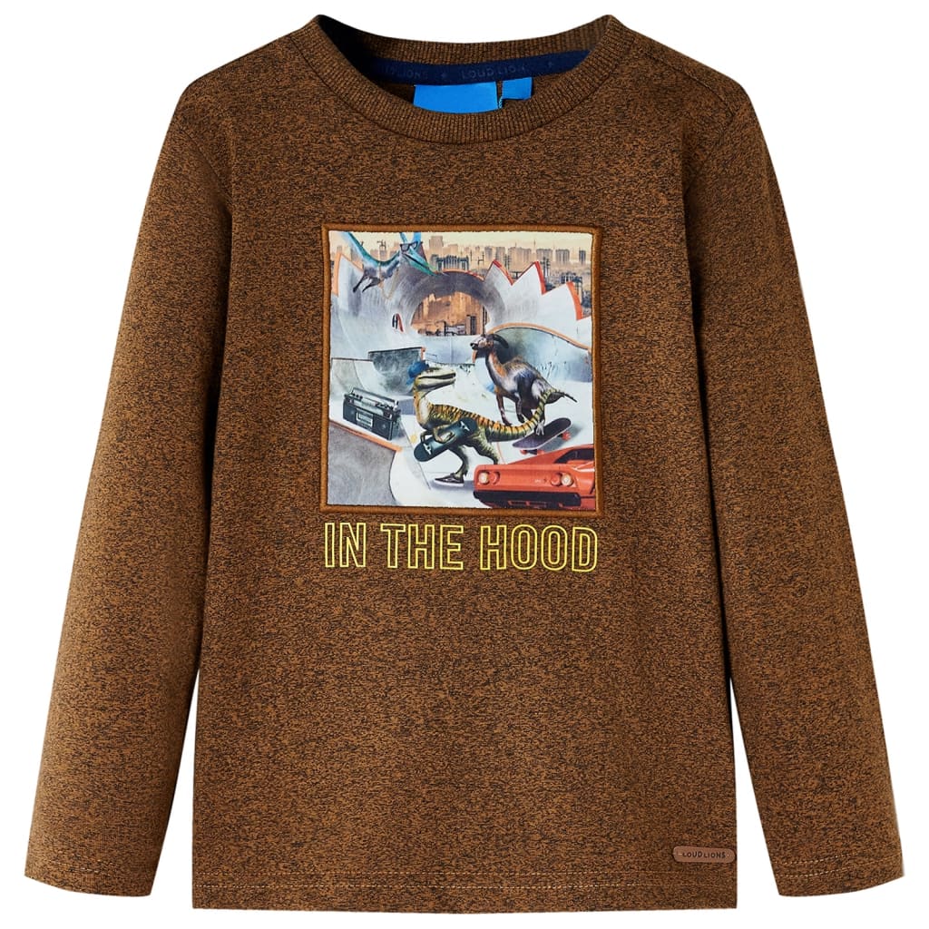 Children's Long-Sleeved Shirt Cognac Marl 104